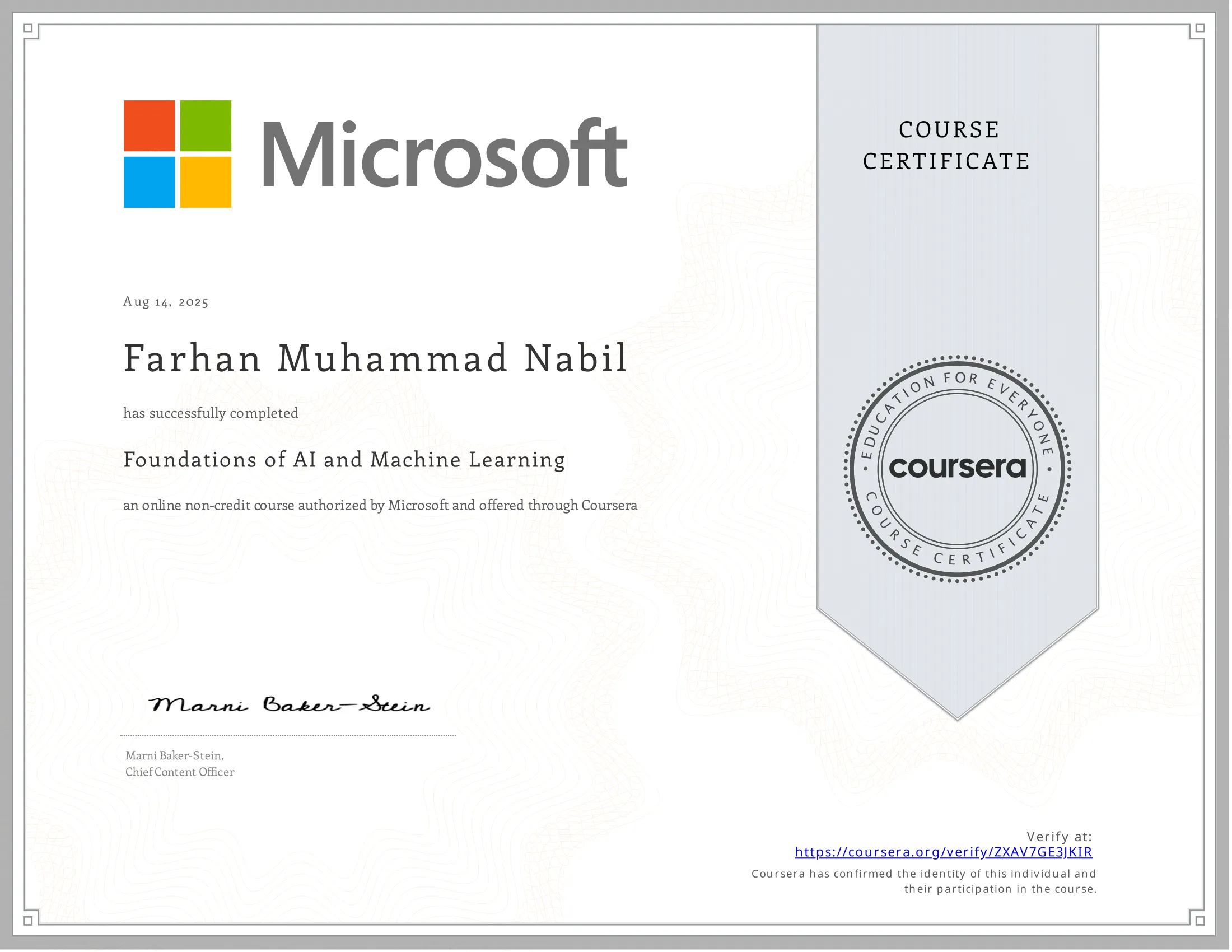 Course Certificate 5